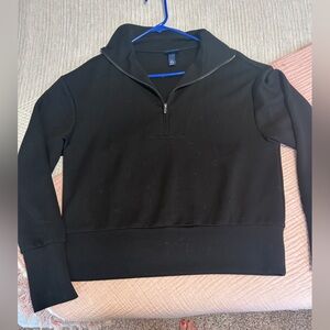 Black Half-Zip Women's Top